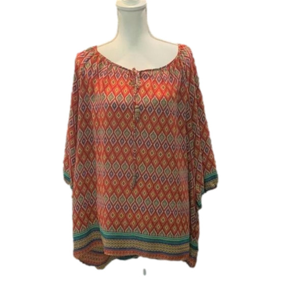 🔥🔥SALE🔥🔥Zac & RACHEL Multi Colored Tunic Blouse - Picture 1 of 7